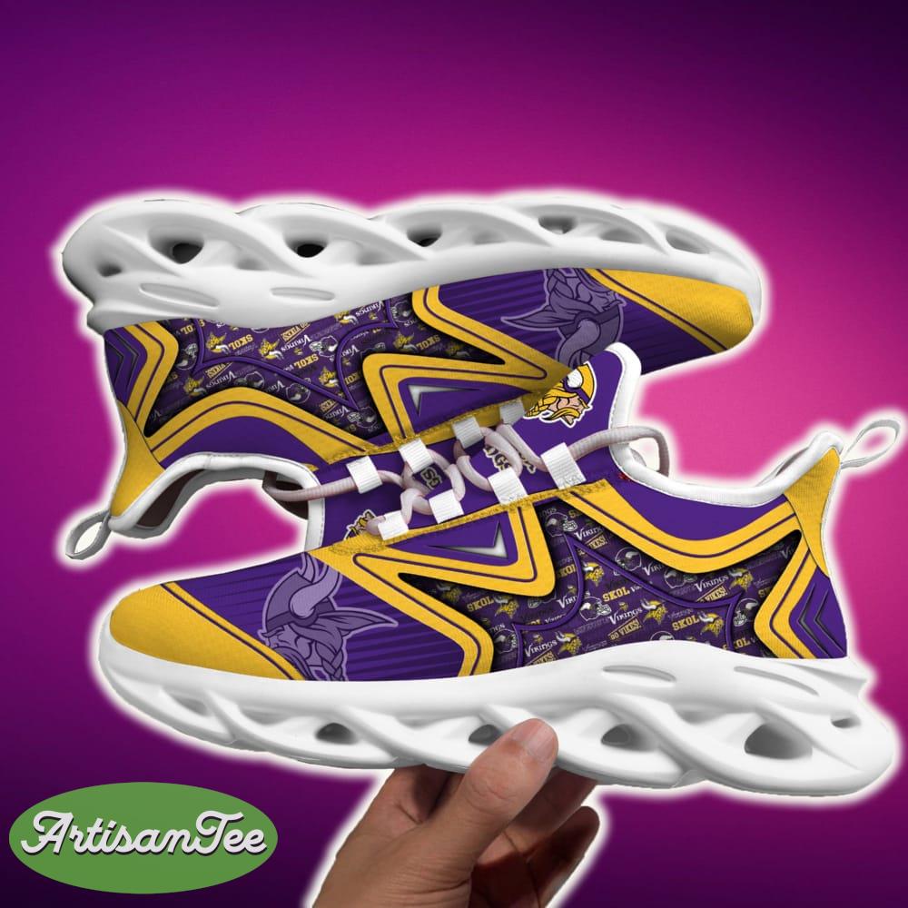 Minnesota Vikings Black And White Exclusive Sports Sneakers Ideas For Men And Women Gift Max Soul Shoes - Minnesota Vikings Black And White Clunky Shoes For Fans This Season_2