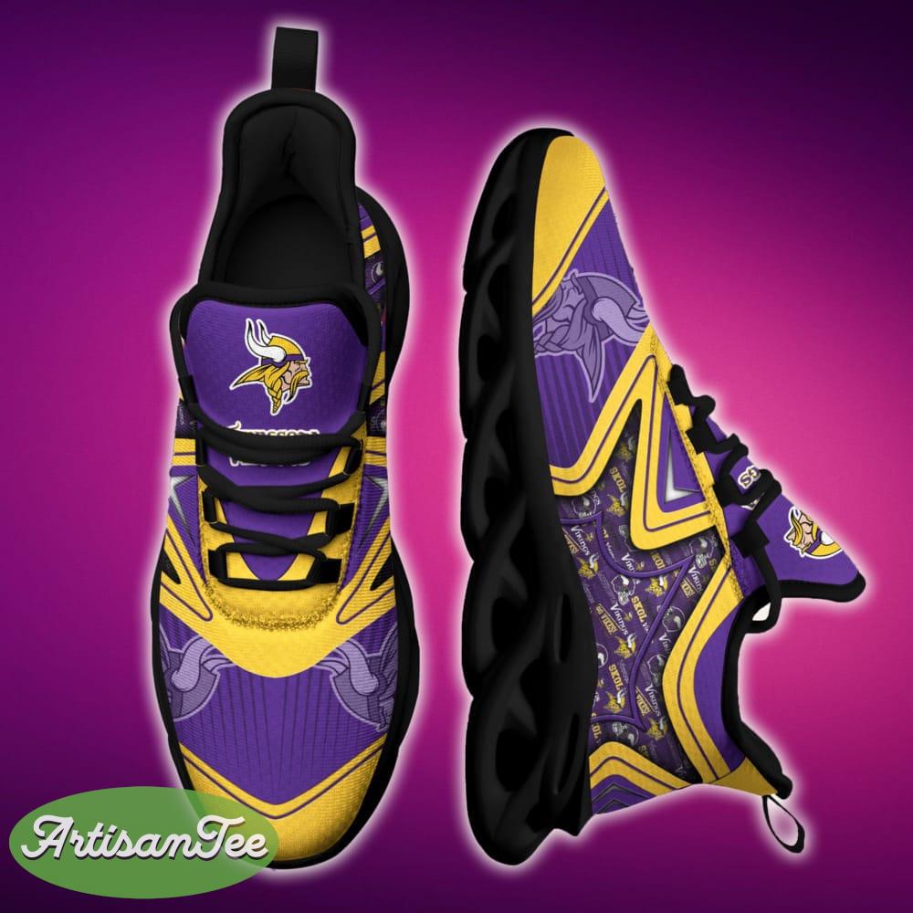 Minnesota Vikings Black And White Exclusive Sports Sneakers Ideas For Men And Women Gift Max Soul Shoes - Minnesota Vikings Black And White Clunky Shoes For Fans This Season_1