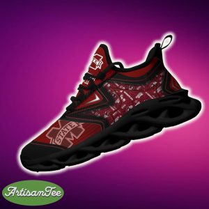 Mississippi State Bulldogs Black And White Edgy Sports Sneakers Ideas For Men And Women Gift Max Soul Shoes - Mississippi State Bulldogs Black And White Clunky Shoes For Fans This Season_3