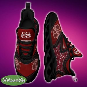 Mississippi State Bulldogs Black And White Edgy Sports Sneakers Ideas For Men And Women Gift Max Soul Shoes - Mississippi State Bulldogs Black And White Clunky Shoes For Fans This Season_1