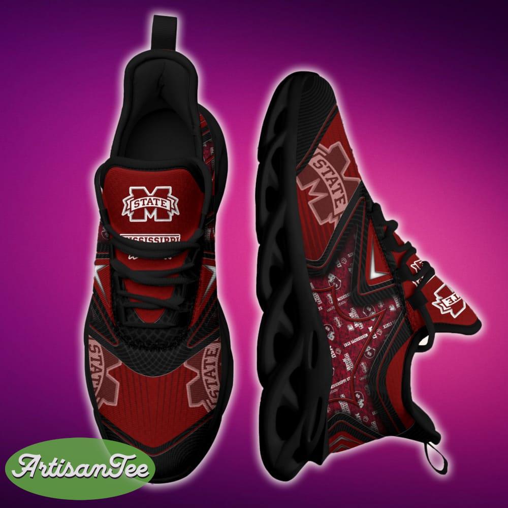 Mississippi State Bulldogs Black And White Edgy Sports Sneakers Ideas For Men And Women Gift Max Soul Shoes - Mississippi State Bulldogs Black And White Clunky Shoes For Fans This Season_1