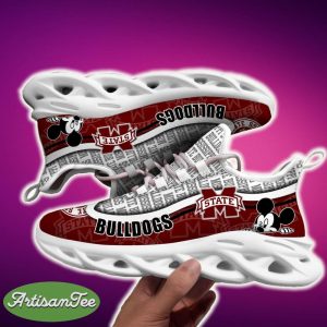 Mississippi State Bulldogs Black And White Fresh Sports Sneakers Ideas For Men And Women Gift Max Soul Shoes - Mississippi State Bulldogs Black And White Clunky Sneakers For Fans This Season, Custom Sport Shoes_6
