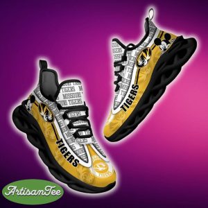 Missouri Tigers Black And White Chic Sports Sneakers Ideas For Men And Women Gift Max Soul Shoes - Missouri Tigers Black And White Clunky Sneakers For Fans This Season, Custom Sport Shoes_1