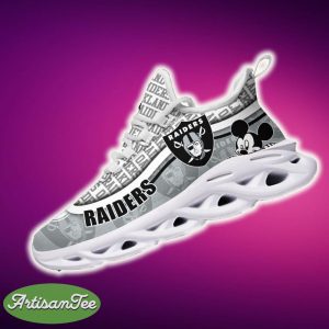 Oakland Raiders Black And White Footwear Sports Sneakers Ideas For Men And Women Gift Max Soul Shoes - Oakland Raiders Black And White Clunky Sneakers For Fans This Season, Custom Sport Shoes_4