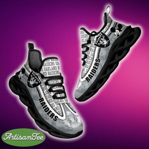 Oakland Raiders Black And White Footwear Sports Sneakers Ideas For Men And Women Gift Max Soul Shoes - Oakland Raiders Black And White Clunky Sneakers For Fans This Season, Custom Sport Shoes_1