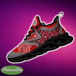 Ohio State Buckeyes Black And White Clunky Shoes NCAA Teams For Fans Running Shoes New Clunky Sneakers - Ohio State Buckeyes Black And White Clunky Shoes For Fans This Season_3