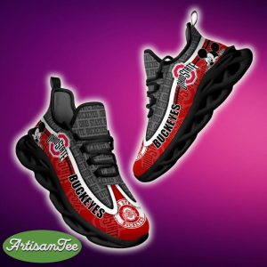 Ohio State Buckeyes Black And White Clunky Sneaker NCAA Teams For Fans Running Shoes New Clunky Sneakers - Ohio State Buckeyes Black And White Clunky Sneakers For Fans This Season, Custom Sport Shoes_1