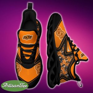 Oklahoma State Cowboys Black And White Branding Sports Sneakers Ideas For Men And Women Gift Max Soul Shoes - Oklahoma State Cowboys Black And White Clunky Shoes For Fans This Season_1