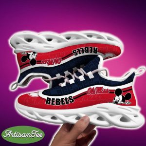 Ole Miss Rebels Black And White Imagery Sports Sneakers Ideas For Men And Women Gift Max Soul Shoes - Ole Miss Rebels Black And White Clunky Sneakers For Fans This Season, Custom Sport Shoes_6