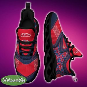 Ole Miss Rebels Black And White Imprint Sports Sneakers Ideas For Men And Women Gift Max Soul Shoes - Ole Miss Rebels Black And White Clunky Shoes For Fans This Season_1