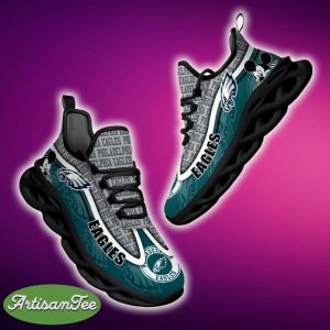 Philadelphia Eagles Black And White Symbolic Sports Sneakers Ideas For Men And Women Gift Max Soul Shoes - Philadelphia Eagles Black And White Clunky Sneakers For Fans This Season, Custom Sport Shoes_1