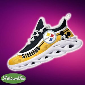 Pittsburgh Steelers Black And White Symbol Sports Sneakers Ideas For Men And Women Gift Max Soul Shoes - Pittsburgh Steelers Black And White Clunky Sneakers For Fans This Season, Custom Sport Shoes_4