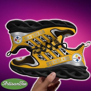 Pittsburgh Steelers Emblem Sports Sneakers Ideas For Men And Women Gift Max Soul Shoes - Pittsburgh Steelers Customized Clunky Shoes For Sports Enthusiasts H39618_1