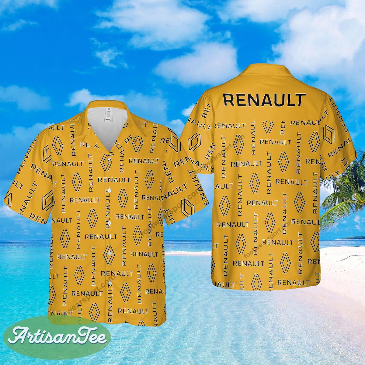 Renault Car Racing Brand Pacific Logo 3D Hawaiian Shirt For Summer - Renault Car Racing Brand Pacific Logo 3D Hawaiian Shirt For Summer