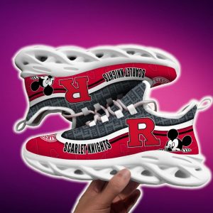 Rutgers Scarlet Knights Black And White Unconventional Sports Sneakers Ideas For Men And Women Gift Max Soul Shoes - 310824-074501