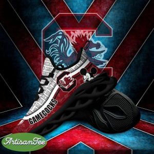 South Carolina Gamecocks Black And White Motivate Sports Sneakers Ideas For Men And Women Gift Max Soul Shoes - South Carolina Gamecocks Black And White Clunky Sneakers For Fans This Season, Custom Sport Shoes_3