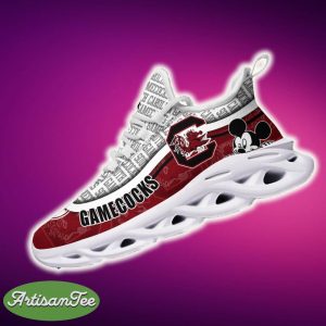 South Carolina Gamecocks Black And White Motivate Sports Sneakers Ideas For Men And Women Gift Max Soul Shoes - South Carolina Gamecocks Black And White Clunky Sneakers For Fans This Season, Custom Sport Shoes_4