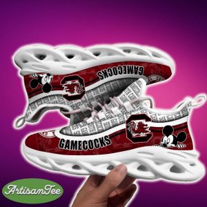 South Carolina Gamecocks Black And White Motivate Sports Sneakers Ideas For Men And Women Gift Max Soul Shoes - South Carolina Gamecocks Black And White Clunky Sneakers For Fans This Season, Custom Sport Shoes_6