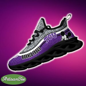 TCU Horned Frogs Black And White Impression Sports Sneakers Ideas For Men And Women Gift Max Soul Shoes - TCU Horned Frogs Black And White Clunky Sneakers For Fans This Season, Custom Sport Shoes_2