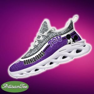 TCU Horned Frogs Black And White Impression Sports Sneakers Ideas For Men And Women Gift Max Soul Shoes - TCU Horned Frogs Black And White Clunky Sneakers For Fans This Season, Custom Sport Shoes_4