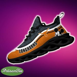 Texas Longhorns Black And White Fashion-forward Sports Sneakers Ideas For Men And Women Gift Max Soul Shoes - Texas Longhorns Black And White Clunky Sneakers For Fans This Season, Custom Sport Shoes_2