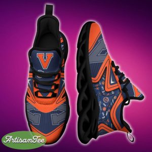 Virginia Cavaliers Black And White Performance Sports Sneakers Ideas For Men And Women Gift Max Soul Shoes - Virginia Cavaliers Black And White Clunky Shoes For Fans This Season_1