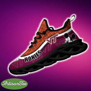 Virginia Tech Hokies Black And White Collection Sports Sneakers Ideas For Men And Women Gift Max Soul Shoes - Virginia Tech Hokies Black And White Clunky Sneakers For Fans This Season, Custom Sport Shoes_2