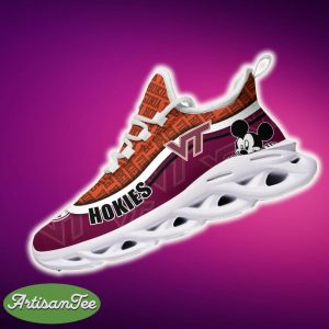 Virginia Tech Hokies Black And White Collection Sports Sneakers Ideas For Men And Women Gift Max Soul Shoes - Virginia Tech Hokies Black And White Clunky Sneakers For Fans This Season, Custom Sport Shoes_4