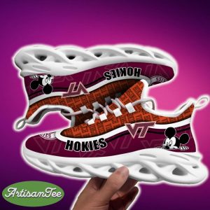 Virginia Tech Hokies Black And White Collection Sports Sneakers Ideas For Men And Women Gift Max Soul Shoes - Virginia Tech Hokies Black And White Clunky Sneakers For Fans This Season, Custom Sport Shoes_6
