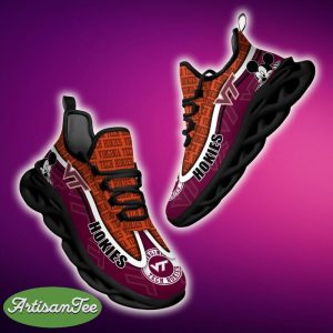Virginia Tech Hokies Black And White Collection Sports Sneakers Ideas For Men And Women Gift Max Soul Shoes - Virginia Tech Hokies Black And White Clunky Sneakers For Fans This Season, Custom Sport Shoes_1