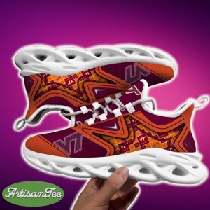 Virginia Tech Hokies Black And White Iconic Sports Sneakers Ideas For Men And Women Gift Max Soul Shoes - Virginia Tech Hokies Black And White Clunky Shoes For Fans This Season_2