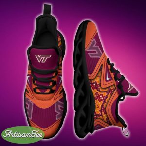Virginia Tech Hokies Black And White Iconic Sports Sneakers Ideas For Men And Women Gift Max Soul Shoes - Virginia Tech Hokies Black And White Clunky Shoes For Fans This Season_1