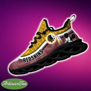 Washington Redskins Black And White Runners Sports Sneakers Ideas For Men And Women Gift Max Soul Shoes - Washington Redskins Black And White Clunky Sneakers For Fans This Season, Custom Sport Shoes_2