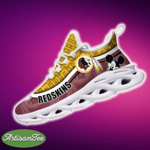 Washington Redskins Black And White Runners Sports Sneakers Ideas For Men And Women Gift Max Soul Shoes - Washington Redskins Black And White Clunky Sneakers For Fans This Season, Custom Sport Shoes_4