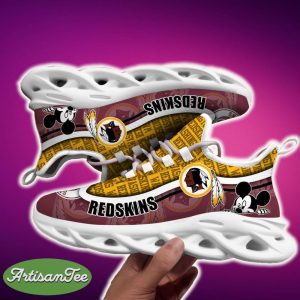 Washington Redskins Black And White Runners Sports Sneakers Ideas For Men And Women Gift Max Soul Shoes - Washington Redskins Black And White Clunky Sneakers For Fans This Season, Custom Sport Shoes_6