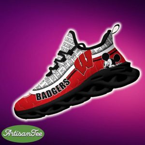 Wisconsin Badgers Black And White Trend Sports Sneakers Ideas For Men And Women Gift Max Soul Shoes - Wisconsin Badgers Black And White Clunky Sneakers For Fans This Season, Custom Sport Shoes_2