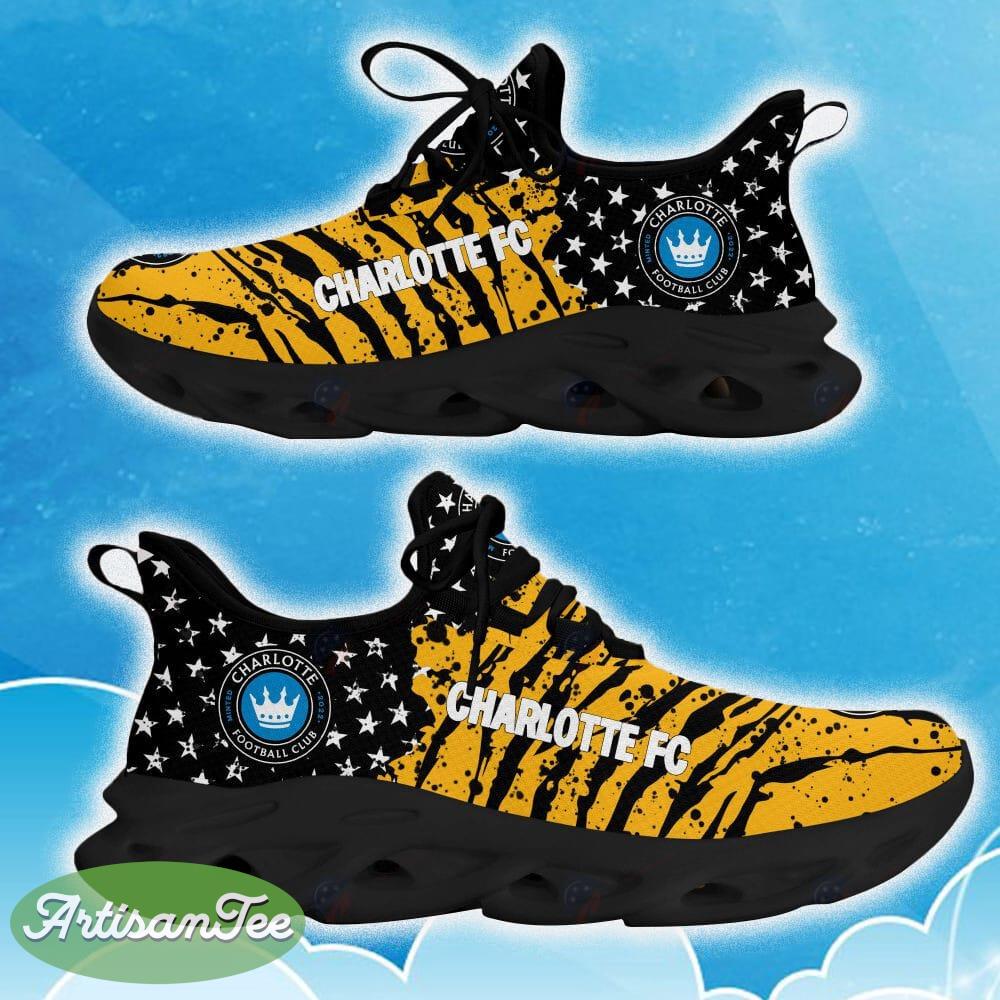 Charlotte FC Yellow New Chunky Shoes Camo Logo Printed For Men And Women Gift Fans Max Soul Sneakers - Charlotte FC Clunky Sneakers Photo 4