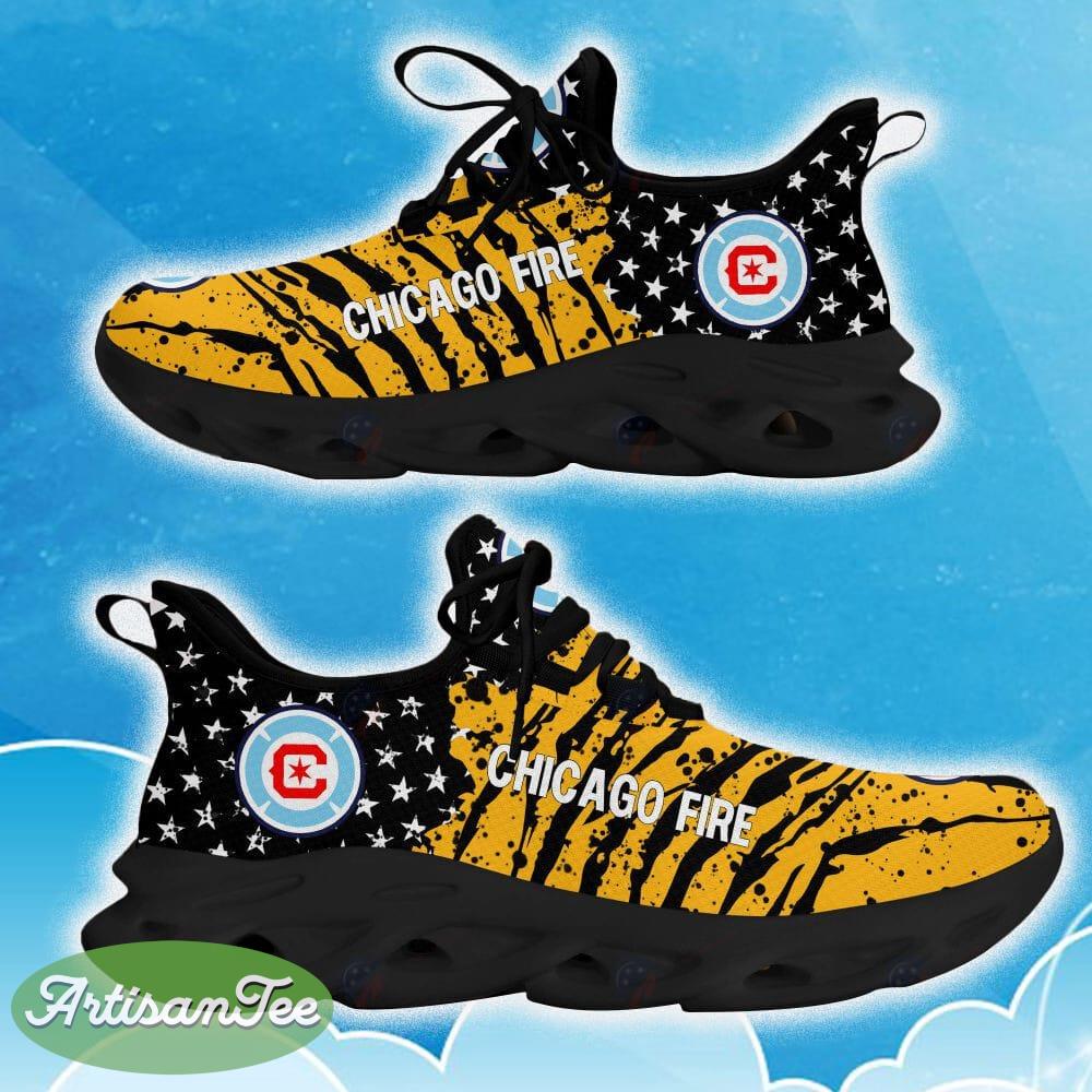 Chicago Fire Yellow New Chunky Shoes Camo Logo Printed For Men And Women Gift Fans Max Soul Sneakers - Chicago Fire Clunky Sneakers Photo 4