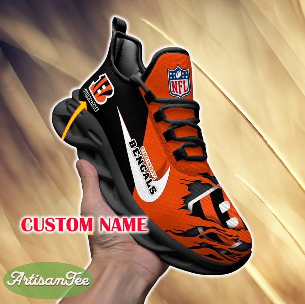 Cincinnati Bengals Luxury For Fans Custom Name Max Soul Sneakers New Gift Men And Women Clunky Shoes - Cincinnati Bengals Chunky Shoes_2