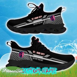 Custom Name St. Louis City SC Black Color Best Running Shoes For Fans Gift Men And Women Clunky Sneakers - St. Louis City SC Chunky Shoes Personalized Photo 1