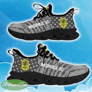 Nashville SC Grey New Chunky Shoes Camo Logo Printed For Men And Women Gift Fans Max Soul Sneakers - Nashville SC Clunky Sneakers Photo 3