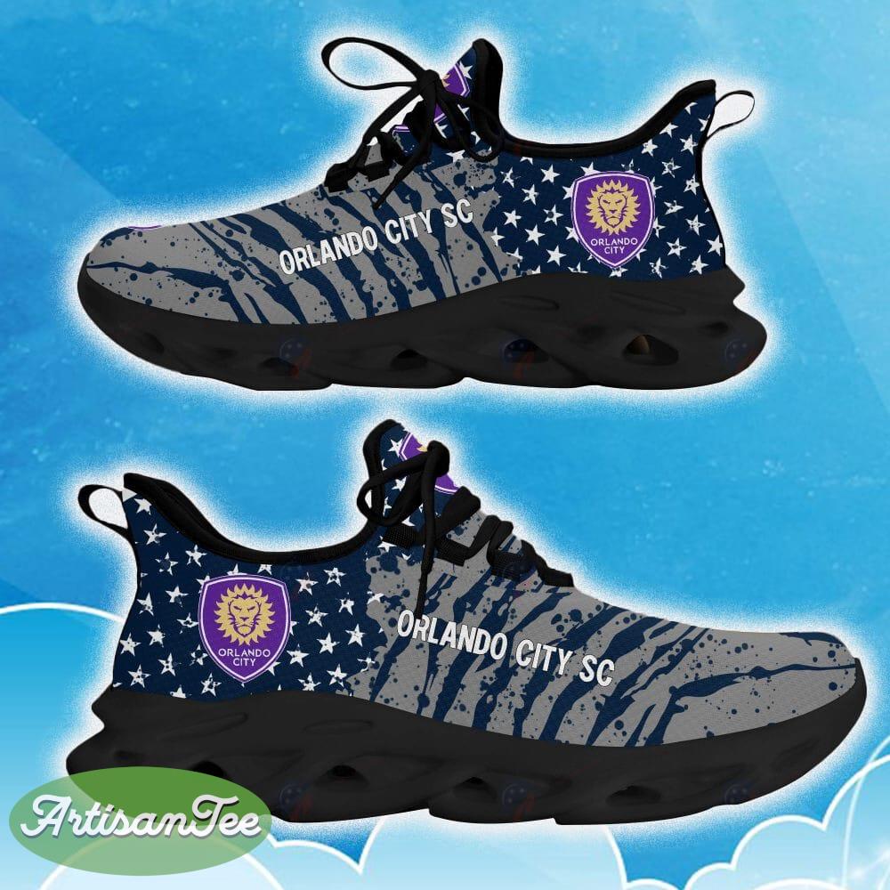 Orlando City SC Navy New Chunky Shoes Camo Logo Printed For Men And Women Gift Fans Max Soul Sneakers - Orlando City SC Clunky Sneakers Photo 2